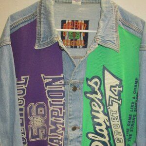 Vintage Bugle Boy Jean Jacket Men XL Denim 90s Button Players Hip Hop Rap j156